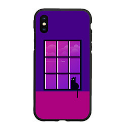 Чехол iPhone XS Max матовый Кот сидит у окна