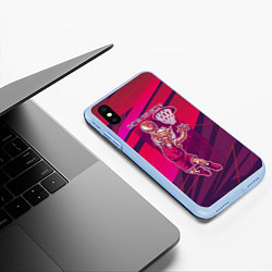 Чехол iPhone XS Max матовый Баскетбол кабан, цвет: 3D-голубой — фото 2