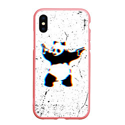 Чехол iPhone XS Max матовый Banksy Panda with guns Бэнкси, цвет: 3D-баблгам