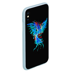 Чехол iPhone XS Max матовый Феникс Phoenix, цвет: 3D-голубой — фото 2