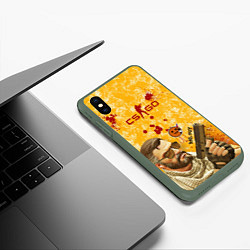 Чехол iPhone XS Max матовый CS GO BAD GUY, цвет: 3D-темно-зеленый — фото 2