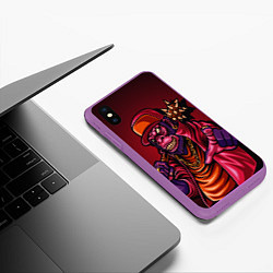 Чехол iPhone XS Max матовый Горилла с битой, цвет: 3D-фиолетовый — фото 2