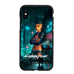 Чехол iPhone XS Max матовый Vi cyberpunk2077 Ви, цвет: 3D-черный