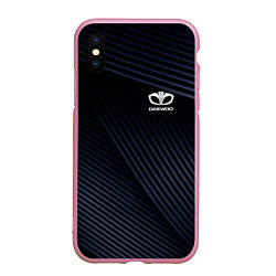 Чехол iPhone XS Max матовый DAEWOO auto, цвет: 3D-розовый