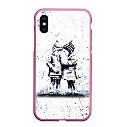 Чехол iPhone XS Max матовый BANKSY БЭНКСИ дети