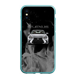 Чехол iPhone XS Max матовый Lexus лексус огонь, цвет: 3D-мятный