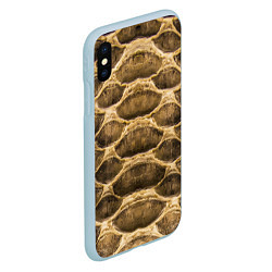 Чехол iPhone XS Max матовый Snake Skin Pattern, цвет: 3D-голубой — фото 2