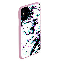 Чехол iPhone XS Max матовый BANKSY БЭНКСИ крыса в очках глитч, цвет: 3D-розовый — фото 2