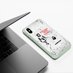 Чехол iPhone XS Max матовый BANKSY БЭНКСИ следуй за своим сердцем, цвет: 3D-салатовый — фото 2