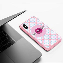 Чехол iPhone XS Max матовый Wow! Губы, цвет: 3D-баблгам — фото 2