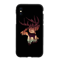Чехол iPhone XS Max матовый Душа природы - олень
