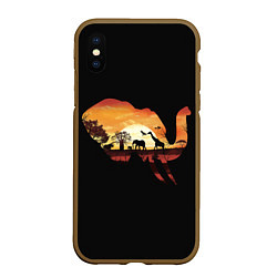Чехол iPhone XS Max матовый Душа природы - слон, цвет: 3D-коричневый