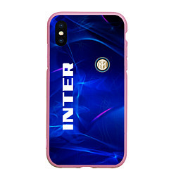 Чехол iPhone XS Max матовый Inter abstraction, цвет: 3D-розовый