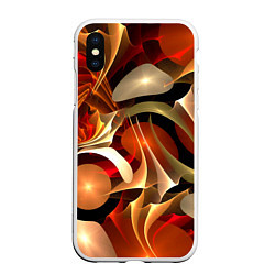 Чехол iPhone XS Max матовый Абстрактные цифровые спирали, цвет: 3D-белый