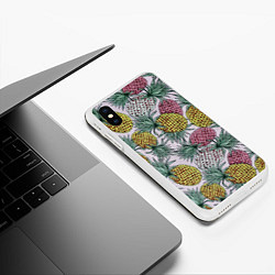 Чехол iPhone XS Max матовый Ананасовый урожай, цвет: 3D-белый — фото 2