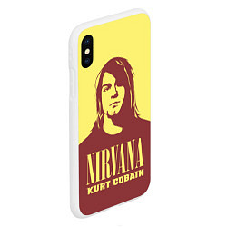 Чехол iPhone XS Max матовый Nirvana - Kurt Cobain, цвет: 3D-белый — фото 2