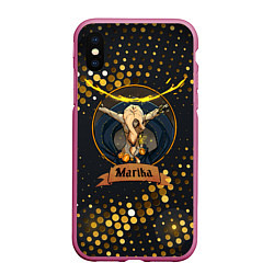 Чехол iPhone XS Max матовый Elden Ring Marika Марика, цвет: 3D-малиновый