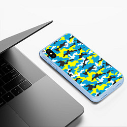 Чехол iPhone XS Max матовый Камуфляж Небесно-Синий, цвет: 3D-голубой — фото 2