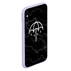 Чехол iPhone XS Max матовый Bring me the horizon молнии, цвет: 3D-светло-сиреневый — фото 2