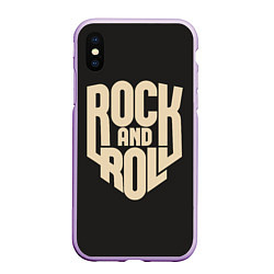 Чехол iPhone XS Max матовый ROCK AND ROLL Рокер, цвет: 3D-сиреневый