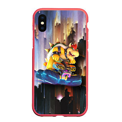 Чехол iPhone XS Max матовый Bowser racer Mario Kart 8 Deluxe