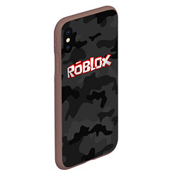 Чехол iPhone XS Max матовый Roblox Камуфляж Тёмные Воды, цвет: 3D-коричневый — фото 2