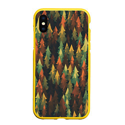 Чехол iPhone XS Max матовый Spruce forest, цвет: 3D-желтый