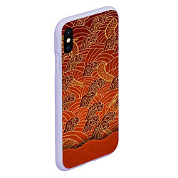 Чехол iPhone XS Max матовый Япония Волны, цвет: 3D-светло-сиреневый — фото 2