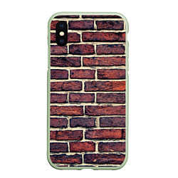 Чехол iPhone XS Max матовый Brick Wall, цвет: 3D-салатовый