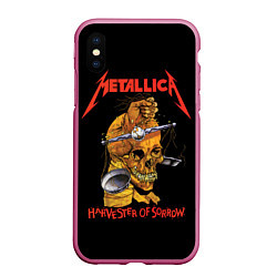 Чехол iPhone XS Max матовый METALLICA - HARVESTER OF SORROW, цвет: 3D-малиновый