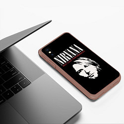 Чехол iPhone XS Max матовый NIRVANA Kurt Cobain, цвет: 3D-коричневый — фото 2