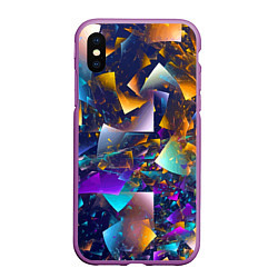 Чехол iPhone XS Max матовый Expressive pattern Vanguard, цвет: 3D-фиолетовый