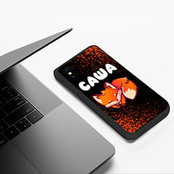 Чехол iPhone XS Max матовый Саша ЛИСИЧКА Краска, цвет: 3D-черный — фото 2