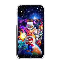 Чехол iPhone XS Max матовый Super Mario Odyssey Space Video game