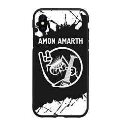 Чехол iPhone XS Max матовый Amon Amarth КОТ Брызги, цвет: 3D-черный