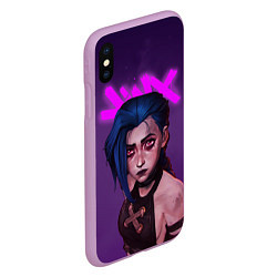 Чехол iPhone XS Max матовый ARCANE League Of Legends JINX, цвет: 3D-сиреневый — фото 2