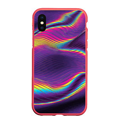 Чехол iPhone XS Max матовый Neon fashion pattern Wave