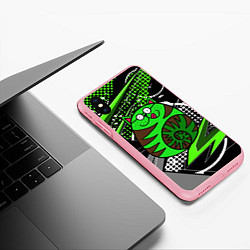 Чехол iPhone XS Max матовый Зеленый круглый кот, цвет: 3D-баблгам — фото 2