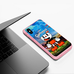 Чехол iPhone XS Max матовый Cuphead Красная чашечка, цвет: 3D-баблгам — фото 2