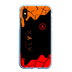 Чехол iPhone XS Max матовый Half-life потёки, цвет: 3D-голубой