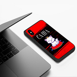 Чехол iPhone XS Max матовый Саша КОШКА Краска, цвет: 3D-черный — фото 2