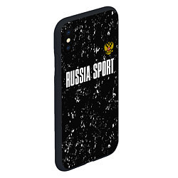 Чехол iPhone XS Max матовый РОССИЯ - ГЕРБ Russia Sport, цвет: 3D-черный — фото 2