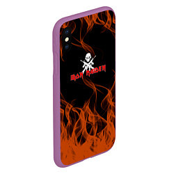 Чехол iPhone XS Max матовый Iron maiden огонёк, цвет: 3D-фиолетовый — фото 2