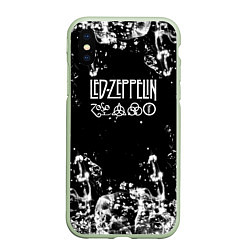 Чехол iPhone XS Max матовый LED ZEPPELIN texture вода