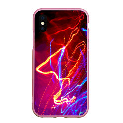 Чехол iPhone XS Max матовый Neon vanguard pattern Lighting