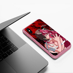 Чехол iPhone XS Max матовый Elfen Lied 3D, цвет: 3D-малиновый — фото 2