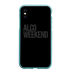 Чехол iPhone XS Max матовый Alco weekend, цвет: 3D-мятный