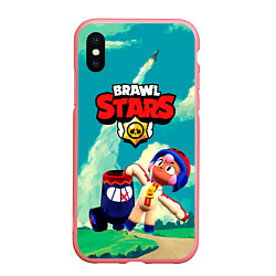 Чехол iPhone XS Max матовый Brawlstars Выстрел Бонни Bonny