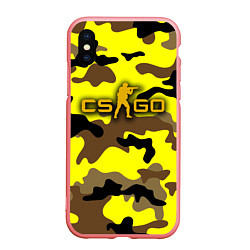 Чехол iPhone XS Max матовый Counter-Strike Камуфляж Жёлто-Коричневый, цвет: 3D-баблгам
