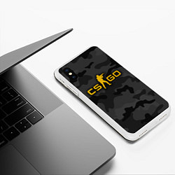 Чехол iPhone XS Max матовый Counter-Strike Камуфляж Тёмные Воды, цвет: 3D-белый — фото 2